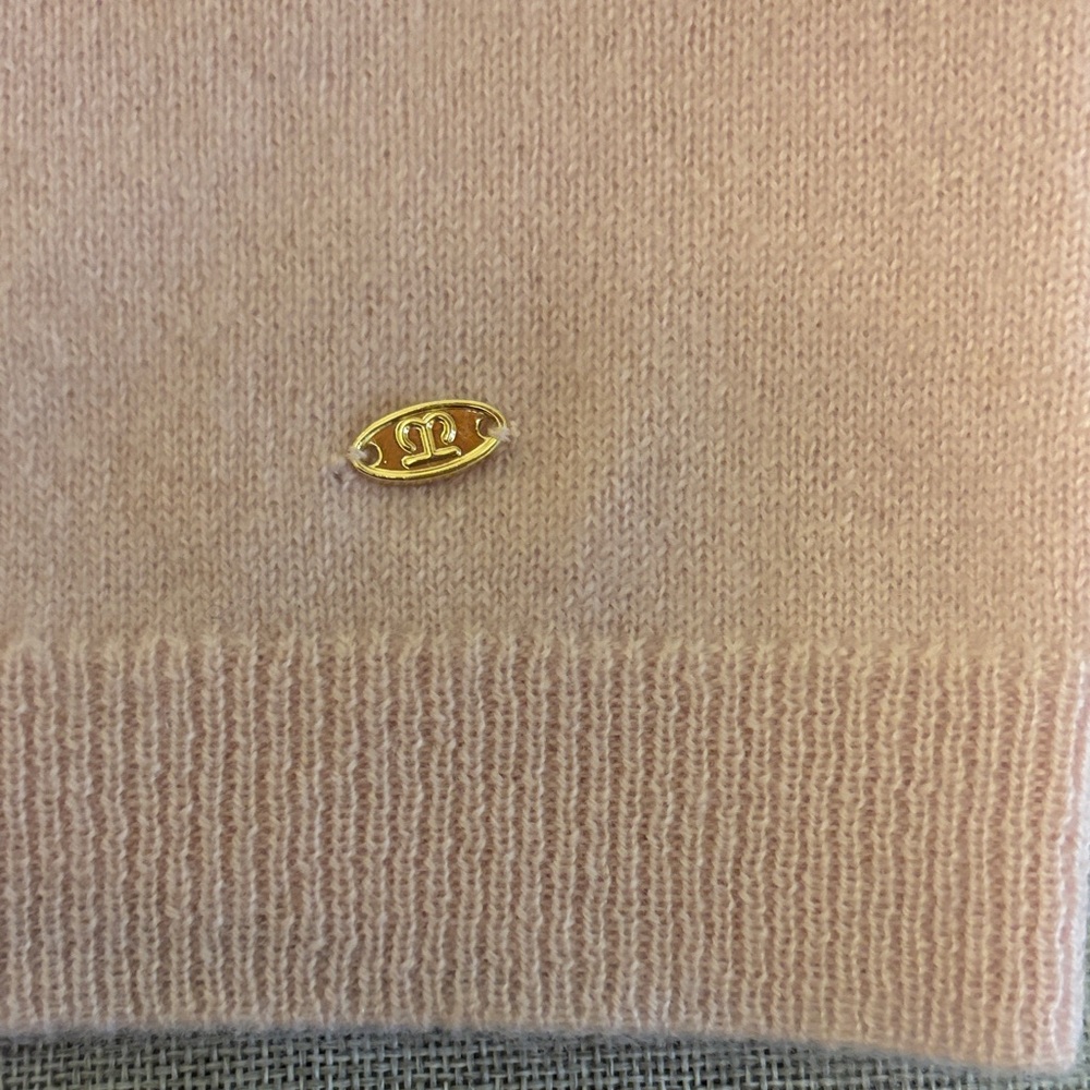 LEMONWOOD 100% Cashmere Rolled Collar Cardigan, Powder Pink. - Picture 5 of 10